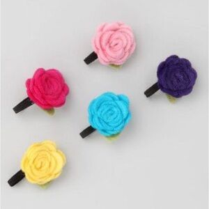 Colorful Felt Flower Hair Elastics